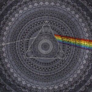 Sunshine Joy Pink Floyd Dark Side of the Moon Prism Wall Tapestry, 92” x 58”